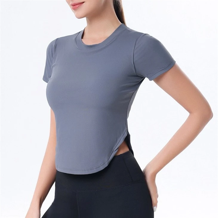 Women's Summer Short-sleeved Solid Color Activewear Top